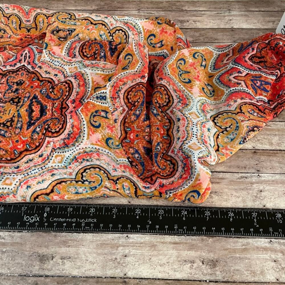 Chicos Sheer Tunic XL Paisley Lagenlook Boho Artsy Longline Lightweight Sz 3 - Picture 8 of 10